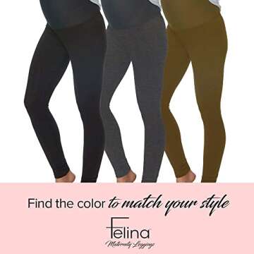 Felina Velvety Soft Maternity Leggings for Women - Yoga Pants for Women, Maternity Clothes - (2-Pack) (X-Large, Black)