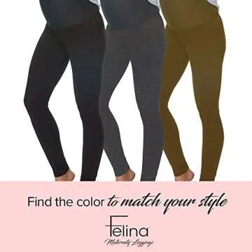 Felina Velvety Soft Maternity Leggings for Women - Yoga Pants for Women, Maternity Clothes - (2-Pack) (X-Large, Black)