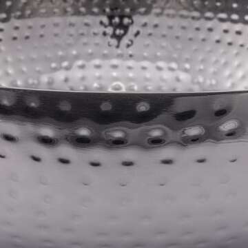 Creative Co-Op Round Hammered Metal Bowl, Oxidized Silver