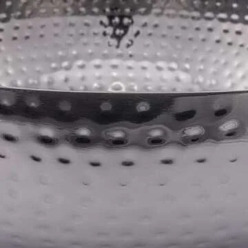Creative Co-Op Round Hammered Metal Bowl, Oxidized Silver