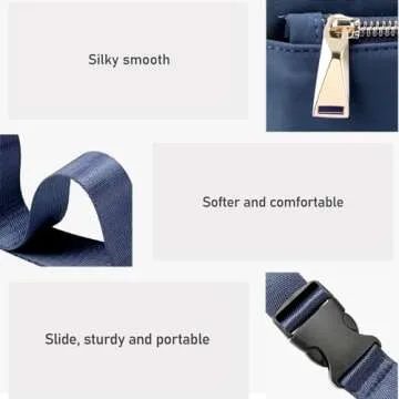 ZORFIN Fanny Packs for Women Men: Crossbody Belt Bag with Adjustable Strap - Fashion Waist Packs for Workout Running Traveling Hiking Dark Blue