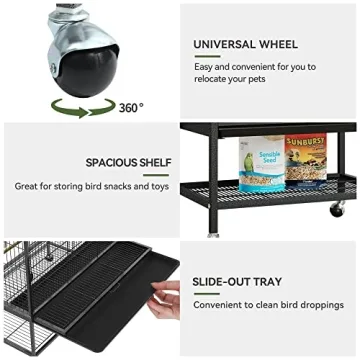 YINTATECH 52-inch Bird Cage for Parrots and More