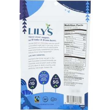 Lily's Sweets, Dark Chocolate Covered Almonds, 3.5 Ounce
