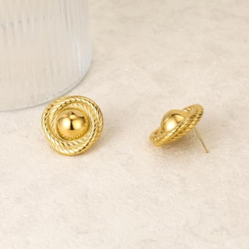 Vintage Round Gold Earrings - Statement Jewelry for Women