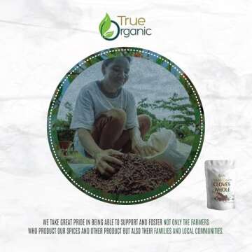 True Organic Ceylon Cloves Whole, 1 lb, Premium Grade, USDA Organic & Kosher Certified, Non-GMO, Fresh Organic Cloves Bulk, Ceylon Premium Quality (16 Ounces)