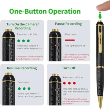 1080P Mini Camera Pen with 64G Storage & Loop Recording