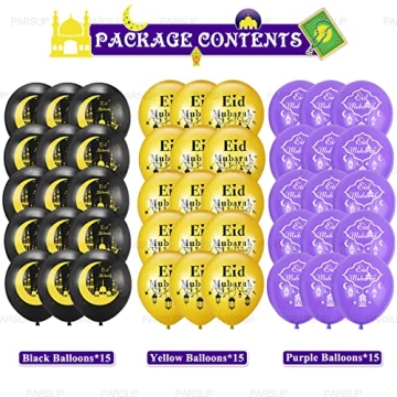45 Pcs Eid Mubarak Balloons for Memorable Celebrations