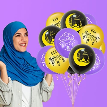 45 Pcs Eid Mubarak Balloons for Memorable Celebrations