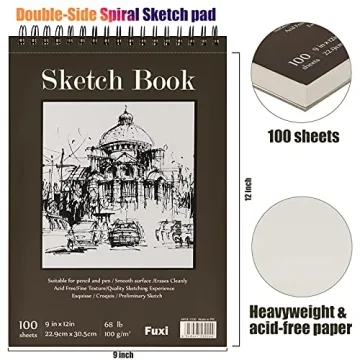 Sketch Book 9x12 - 100 Sheets for Artists and Kids