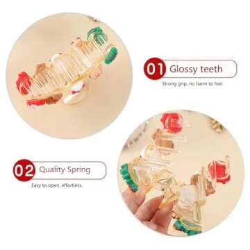 1pcs Christmas Hair Clips - Cute Tree Reindeer Snowmen Designs Claw Clips Big Style Santa Claus Ging...