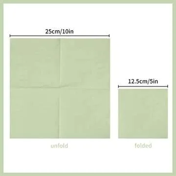 100 Pack Cocktail Napkin 2-Ply Dessert Napkins Folded 5 x 5 Inches Disposable Napkins for Dinner Wed...