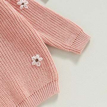 Mubineo Baby Girl Flower Embroidery Sweater for Winter