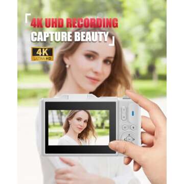 WGM Point and Shoot Digital Cameras Portable Camera FHD 64MP 4K Digital Camera with 16X Zoom Anti-Sh...