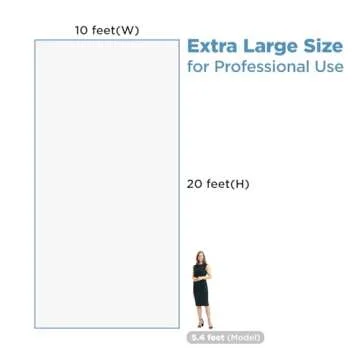 Julius Studio 10 x 20 ft. Pure White Backdrop Screen Background Super Large, Premium A+ Grade Fabric...