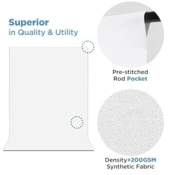 Julius Studio 10 x 20 ft. Pure White Backdrop Screen Background Super Large, Premium A+ Grade Fabric, Soft & Higher Density 200GSM for Professional Photo Video Studio, Events, Party, JSAG210
