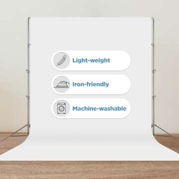 Julius Studio 10 x 20 ft. Pure White Backdrop Screen Background Super Large, Premium A+ Grade Fabric, Soft & Higher Density 200GSM for Professional Photo Video Studio, Events, Party, JSAG210