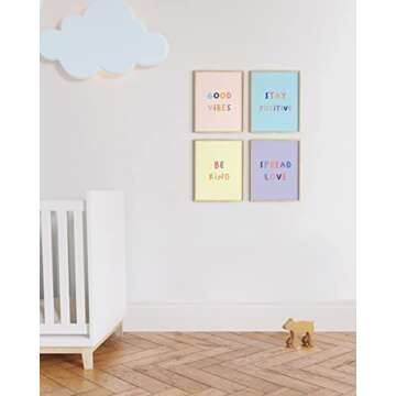 HAUS AND HUES Inspirational Wall Art Print Quotes - Set of 4 Motivational Art Prints Posters for Teen Girls Room | Positive Be Kind Wall Decor for Girls Bedroom Minimalist (Unframed, 8x10)