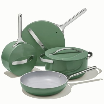 Caraway Nonstick Ceramic Cookware Set 12 Pieces - Sage