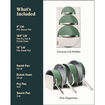 Caraway Nonstick Ceramic Cookware Set 12 Pieces - Sage