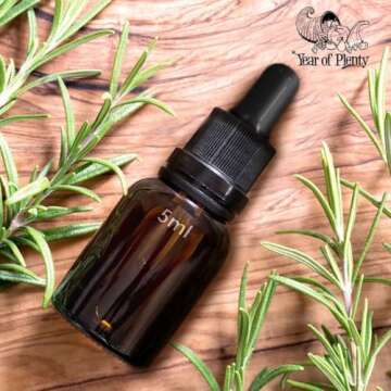 Year of Plenty Glass Eye Droppers for 5ml Essential Oil Bottles | 6-Pack | Black | Compatible with doTERRA, Young Living, Plant Therapy, Rocky Mountain, Edens Garden, Plant Guru