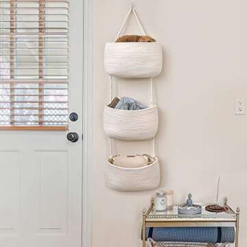 JS HOME Cotton Over Door Hanging Basket - Stylish Organizer