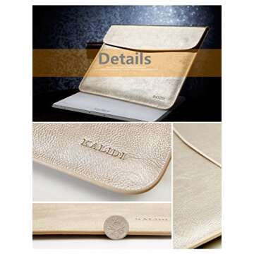 KALIDI 13.3 inch Laptop Sleeve 12inches Laptop Case Bag for 13.3" MacBook Air Pro 2017 2018 iPad Pro Air 12.9" for Surface Pro 4 Chromebook Tablet, (13.3 inches, Gold #2)