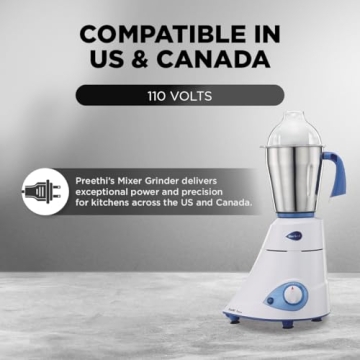 Preethi Blue Leaf Platinum 550W Mixer Grinder for Indian Cooking