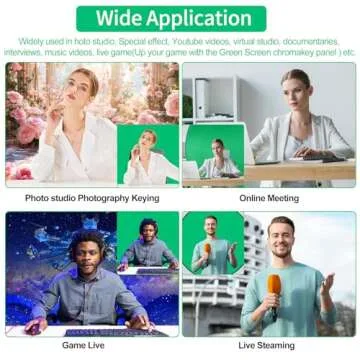 56 IN Collapsible Green Screen Chair for Streaming, Zoom Meetings, Photography