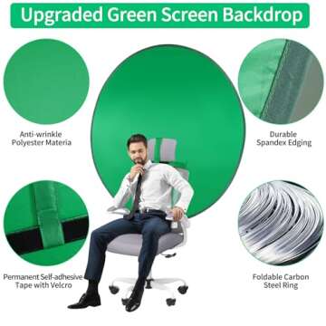 Collapsible Green Screen Chair for Streaming and Photography