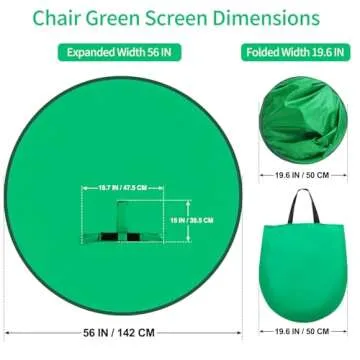 Collapsible Green Screen Chair for Streaming and Photography