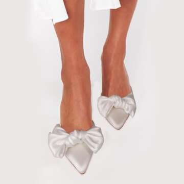 Ouepiano Slingback Kitten Heels - Elegant Satin Pumps