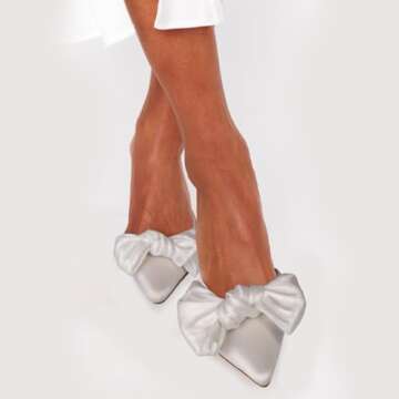 Ouepiano Slingback Kitten Heels - Elegant Satin Pumps