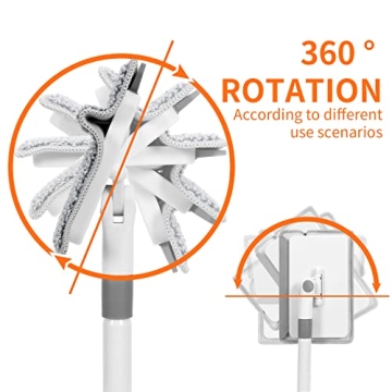 TIMIVO Baseboard Cleaner Tool with Handle,Wall Cleaner Mop Baseboard Buddy with Extension Pole and 4 Reusable Cleaning Pads. Mop Quickly Clean Walls, Baseboards and Ceilings.