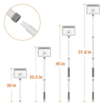 TIMIVO Baseboard Cleaner Tool with Handle,Wall Cleaner Mop Baseboard Buddy with Extension Pole and 4 Reusable Cleaning Pads. Mop Quickly Clean Walls, Baseboards and Ceilings.