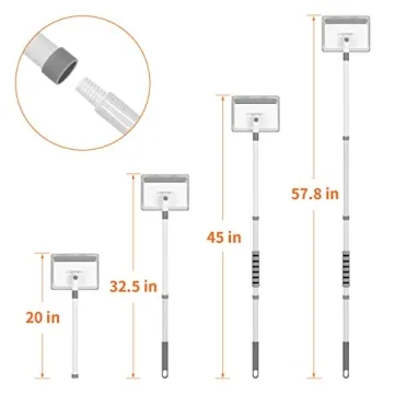 TIMIVO Baseboard Cleaner Tool with Handle,Wall Cleaner Mop Baseboard Buddy with Extension Pole and 4 Reusable Cleaning Pads. Mop Quickly Clean Walls, Baseboards and Ceilings.