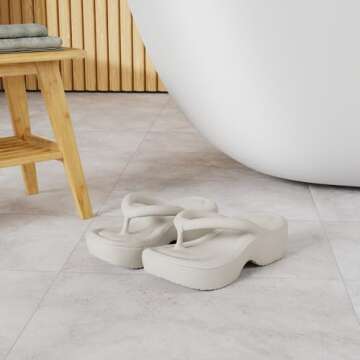 SALIGNA Women's Platform Flip Flop with Arch Support Casual Comfortable Wedge Flip-Flops Summer Beac...