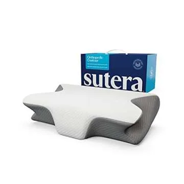 SUTERA - Dream Deep Memory Foam Pillow for Sleeping, Cervical Pillow for Neck Pain Orthopedic Contour Pillow with Washable Cover (Grey)