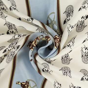 EXTREE Fashion Silky Satin Headscarf for Women Girls: Exquisite Pattern Lightweight Silk Graceful Scarfs 27.5 x 27.5 inches