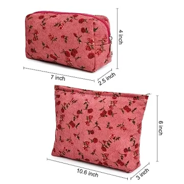 SOIDRAM Rose Makeup Bag Set for Perfect Travel Storage