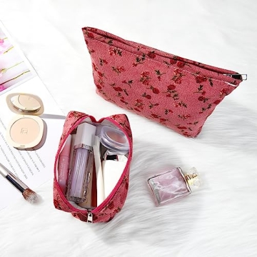 SOIDRAM Rose Makeup Bag Set for Perfect Travel Storage