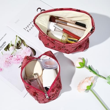 SOIDRAM Rose Makeup Bag Set for Perfect Travel Storage