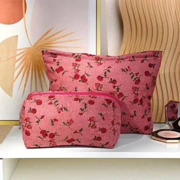 SOIDRAM Rose Makeup Bag Set for Perfect Travel Storage