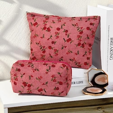 SOIDRAM Rose Makeup Bag Set for Perfect Travel Storage