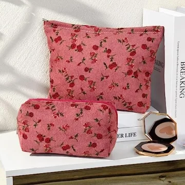 SOIDRAM Rose Makeup Bag Set for Perfect Travel Storage
