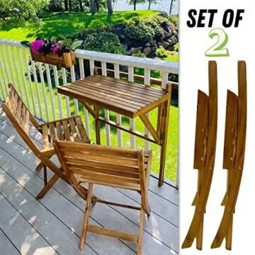 Patio Wise Folding Chair Set - Elegant Acacia Wood Seats