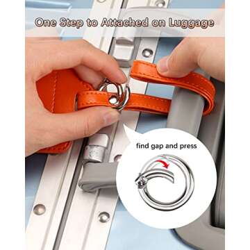 Teskyer Luggage Tags, 3 Pack Premium PU Leather Luggage Tags for Suitcases, Privacy Protection Trave...