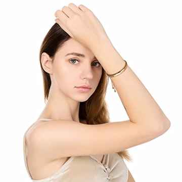 14K Gold Adjustable Bracelet for Women | ENSKEFEN Elegant Jewelry