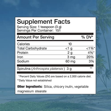 Nutrex Hawaii Pure Hawaiian Spirulina Powder 16 Oz Vegan