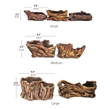 Stunning Dahlia Driftwood Stump Planter for Indoor Plants
