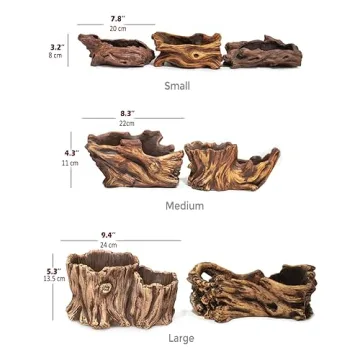 Stunning Dahlia Driftwood Stump Planter for Indoor Plants
